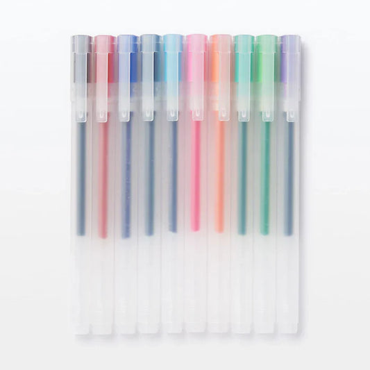 Gel Ink Ballpoint Cap Pen 10 Colour Set ( 0.38 )