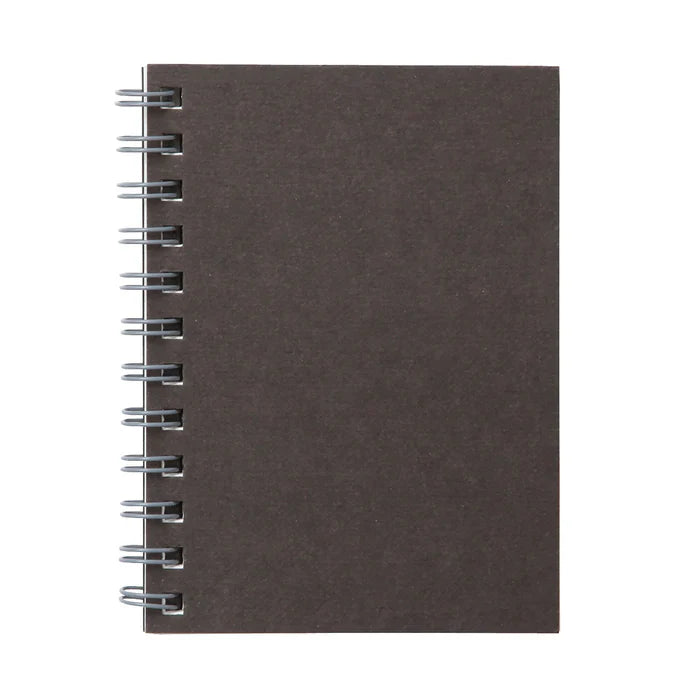 Dark Grey Double Ring Lined Notebook ( A6 )