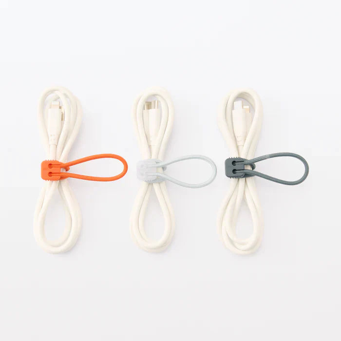 Rubber Tie-Down Strap 3 Pack - Orange, Light Grey, Dark Grey