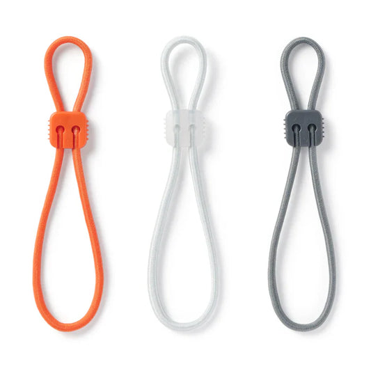 Rubber Tie-Down Strap 3 Pack - Orange, Light Grey, Dark Grey