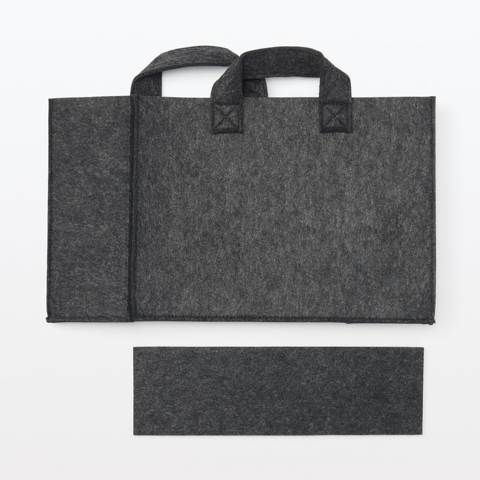 Portable Felt File Box - Dark Grey