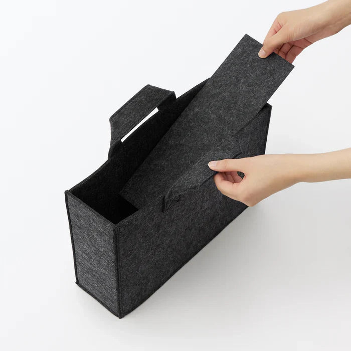 Portable Felt File Box - Dark Grey