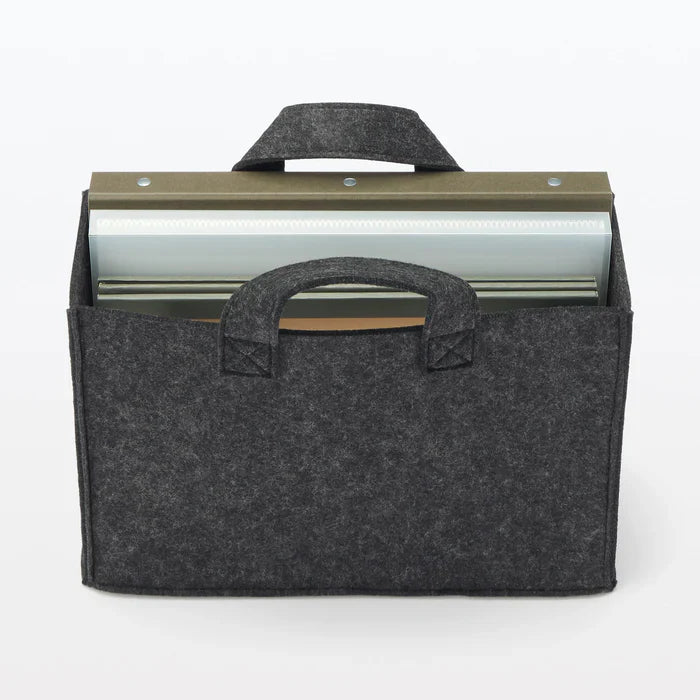 Portable Felt File Box - Dark Grey